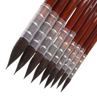 Special Shape Wooden Handle Round Watercolour Sable Hair Quality Paint Brushes