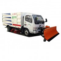 New Design Factory Price 4 Brushes 5.5m3 Capacity Street snow Sweeper Truck with Snow Removal Shovel attachment